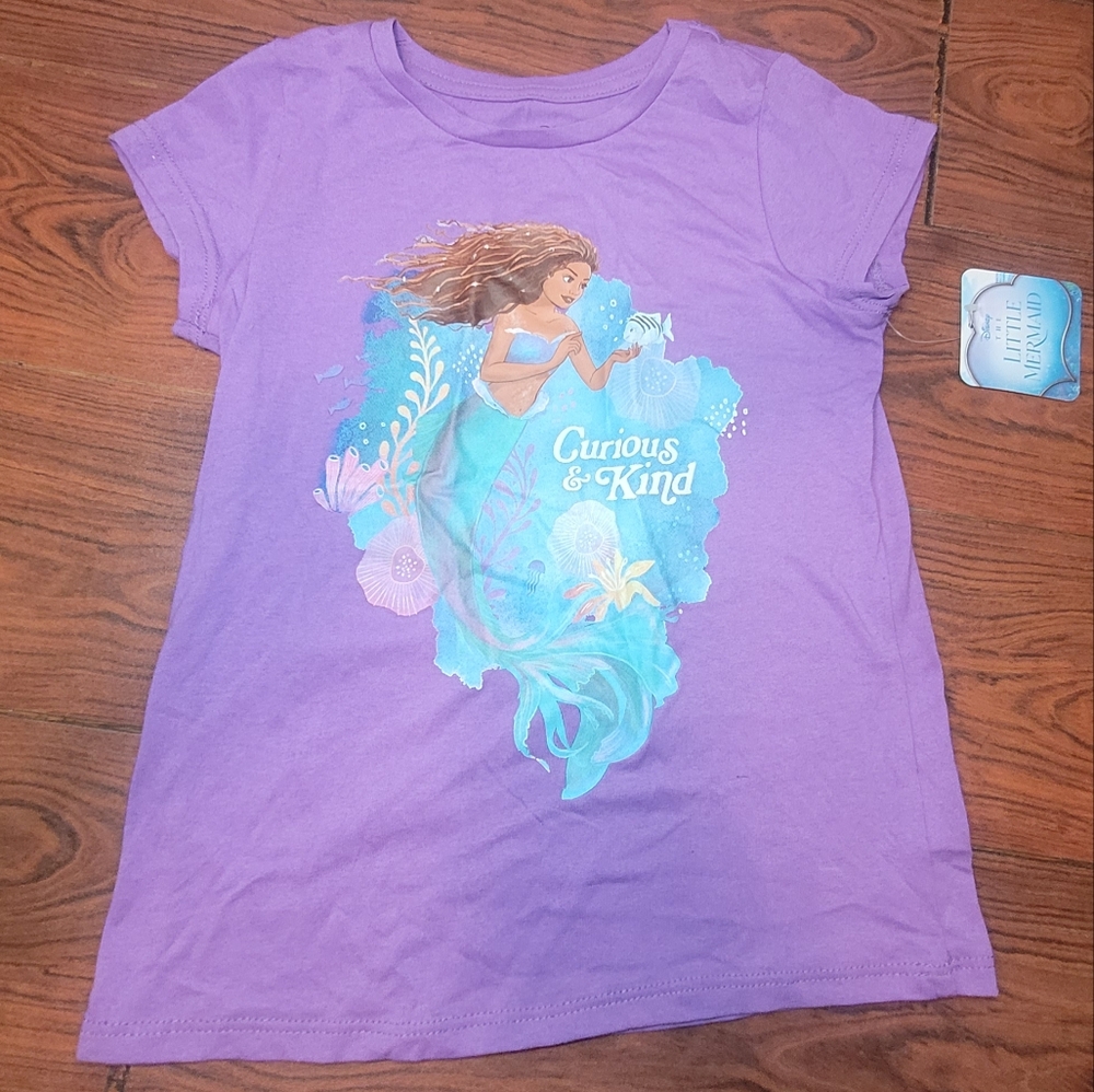 Disney The Little Mermaid Purple T-Shirt Size 7/8